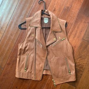 Women’s Brown Leather Vest - Small